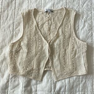 Grey Bandit Crochet style vest size XL cropped
